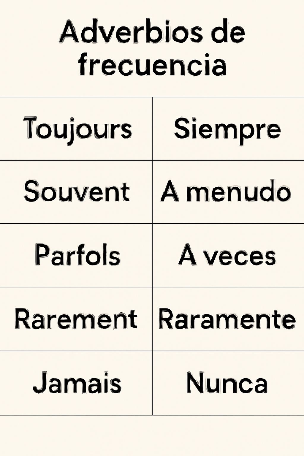 tipos adverbio de frecuencia frances
